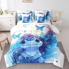 Comforters Full Size Set with Sheets for Kids Cartoon Lizard - 7 Pieces Bed i...