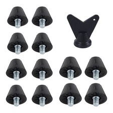 12pcs Football Boot Studs, 0.51in 0.63in Medium, Large, black, silver