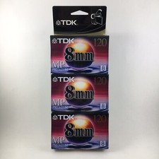 TDK 120MP 8mm 120 Minute Premium Camcorder Video Tapes  3 Pack Sealed NOS