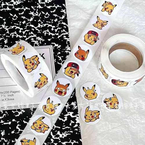 Rollo de pegatinas Pokémon Pikachu material manual cierre de cubierta suministros de fiesta recompensa - Imagen 5 de 10