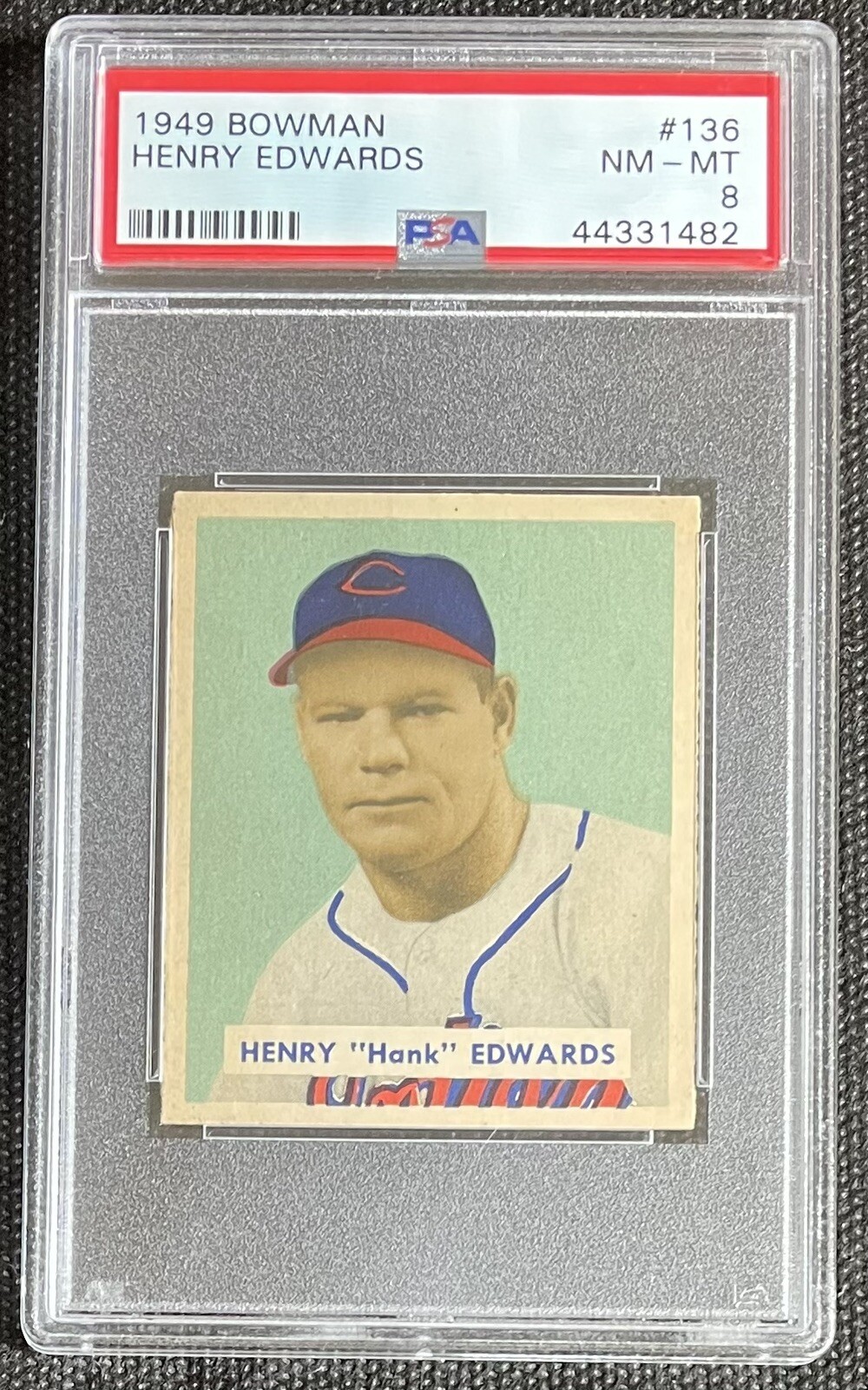 1949 Bowman 136 Hank Edwards PSA 8 NMMT A Beautiful Card!! 122A