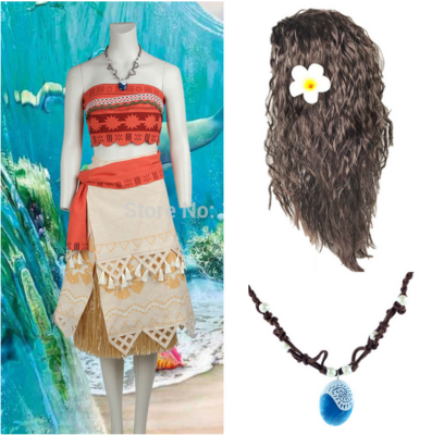 Cosplay Moana Costume Hawaiian Princess Fancy Party Dress Necklace Adult Kids Ebay Cosplay Moana Costume Hawaiian Princess Fancy Party Dress Necklace Adult Kids Ebay