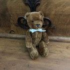 Antique German Mohair Teddy Bear, 8" Schuco, Chocolate Brown. 1910s-1920s. Hump