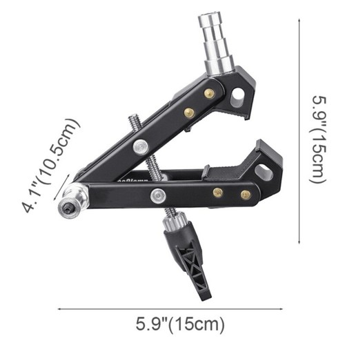 Unique A Type Tripods Light Stand Bracket 3-Head Super Strong Clamp Holder Black - Zdjęcie 8 z 8