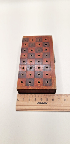 Miniature Soviet bone chess set from 1940, signed wooden board from 1942 - Picture 9 of 15