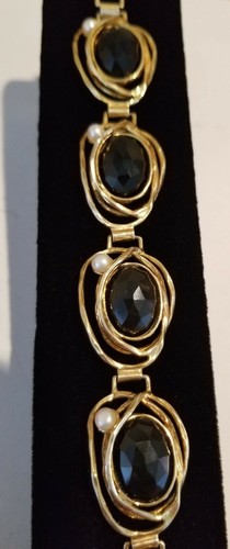 *NEU Atemberaubendes Designer 925 Vermeil Schwarz Onyx Süßwasser Perlen Armband** - Bild 4 von 11