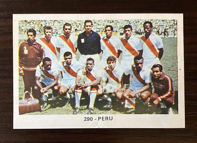 Peru 1970 WC Team 1971 Ruiz Romero Removed Sticker Cubillas Chale Chumpitaz Card
