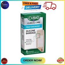 Curad Truly Ouchless Extra Large Silicone Bandages, Flexible Fabric, 8 Count