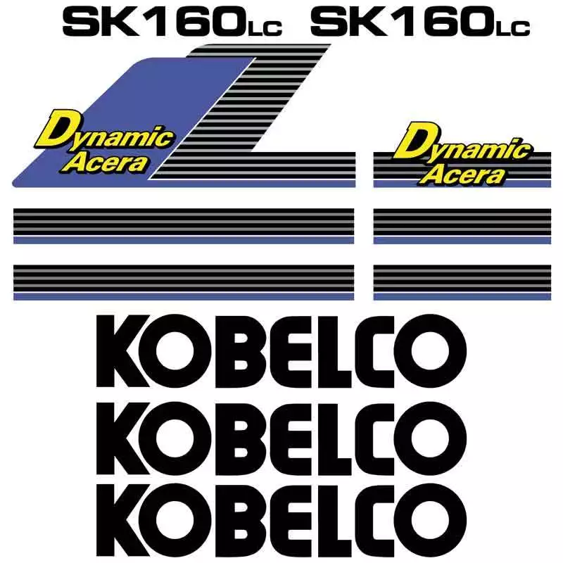 Kobelco SK160LC-6 Decals Dynamic Acera Stickers New Repro Kobelco Decal Kit