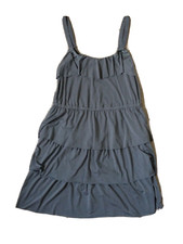 BeBop Womens Medium Slate Gray Ruffle Dress Womens Casual Evening Career Soft