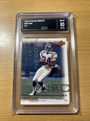 2000 Upper Deck Pros & Prospects FB Card # 45 Randy Moss HOF GMA 10 GEM MINT