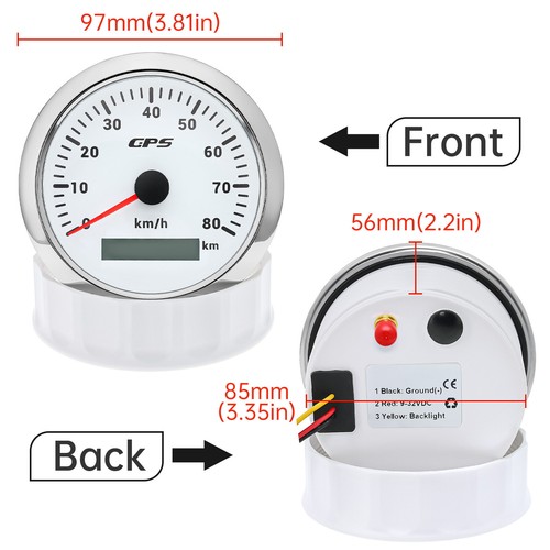 6 Gauge Set 85mm Boat GPS Speedometer 80KM/H Tacho&52mm Fuel Oil Press Temp Volt - Picture 2 of 23