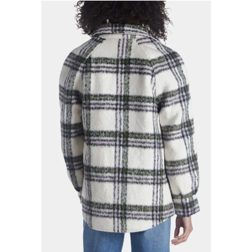 AVEC LES FILLES Zip Front Raglan Zip Plaid Shacket W/ Fur Collar -Size 2XL- NWT - Picture 3 of 12