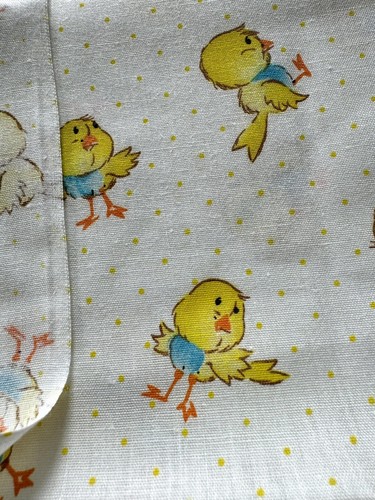 Vintage Cotton Blend Baby Kids Childrens Novelty Project Fabric CHICKS 1.5 yds - Picture 2 of 5