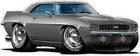 Wall Decal Compatible with 1969 Chevy Camaro RS SS 396 Cartoon Boys Room Garage