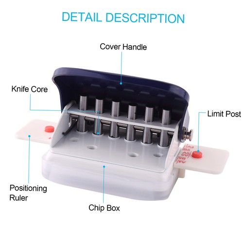 KW-trio 6 Hole Puncher Handheld Paper Metal Punch 5 Sheet Capacity 6mm Z8V9 - Picture 5 of 12