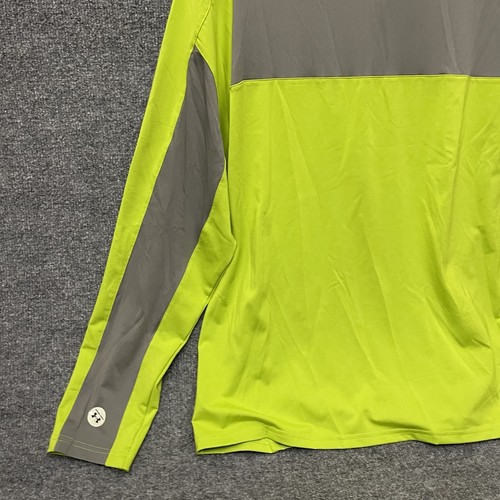 Under Armour Loose Coldgear Pullover Mens Size XL 1/4 Zip Neon Green - Picture 10 of 15