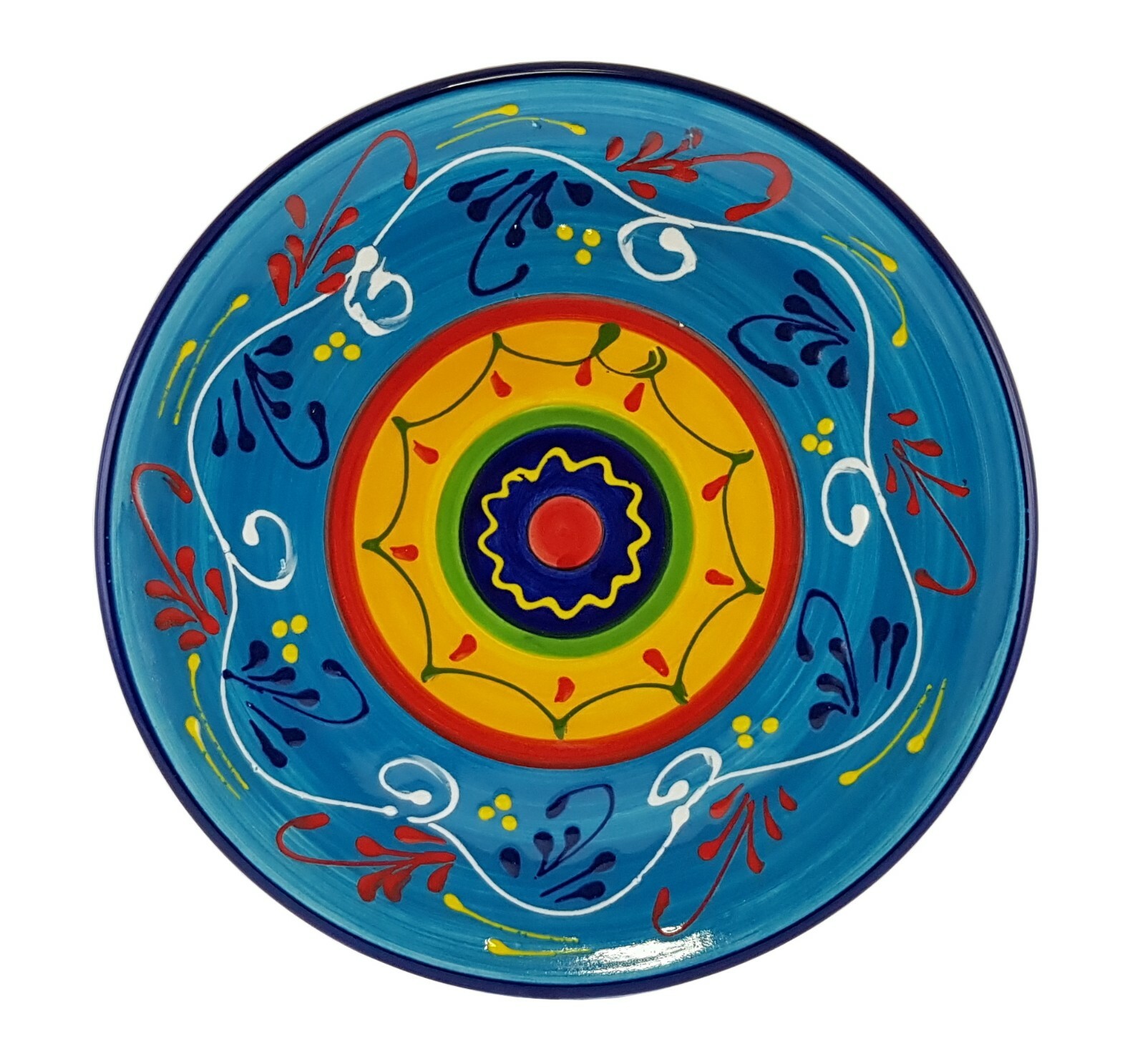 Round Dinner Plate Tapas Serving Dish 26 cm Spanish Handmade Ceramic ...