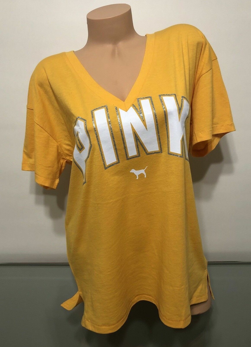 T-shirt Victoria's Secret PINK Miami Hurricanes - Col V, Manches Courtes, Neuf Avec étiquettes, Taille Plus