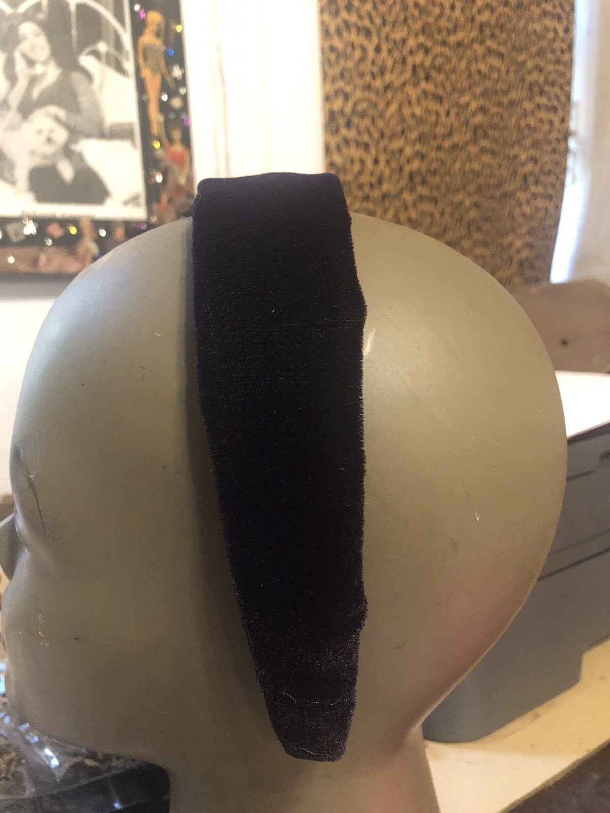 Chic Black Rayon Velvet 1.5”Wide Headband
