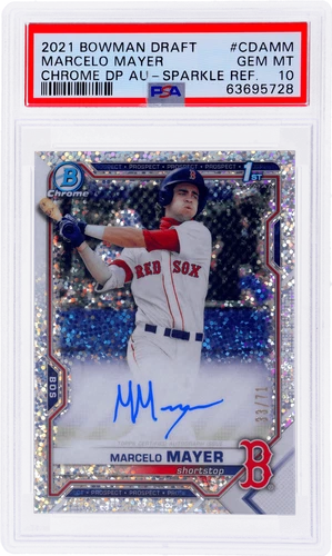 2021 Bowman Marcelo Mayer Chrome Auto Sparkle Refractor /71 PSA 10 Rookie RC