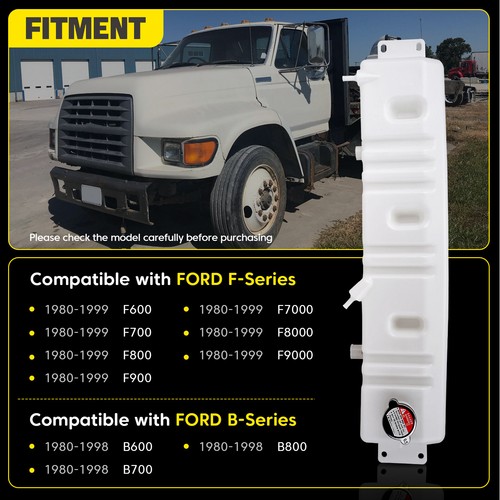 Radiator Coolant Overflow Tank Assembly For 80-99 Ford F600 F700 F800 F6HZ8A080B - Foto 2 di 8