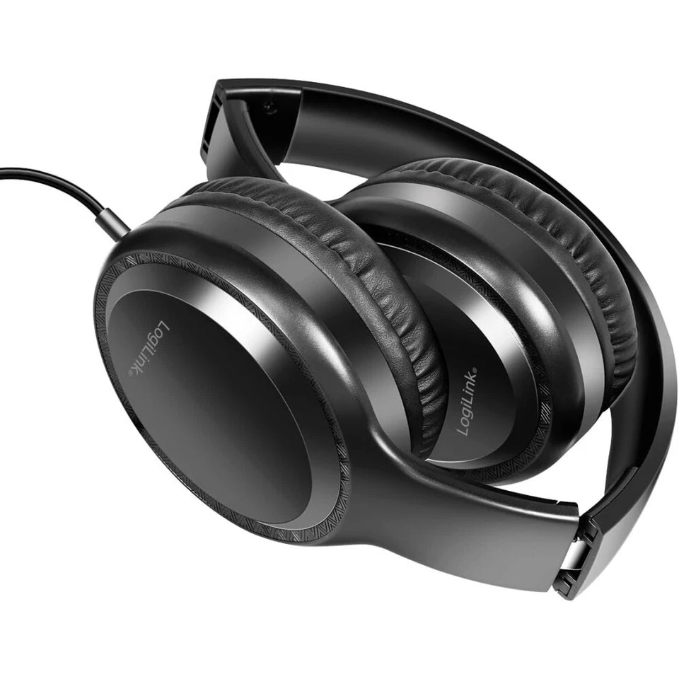 Cuffia Stereo Pieghevole con Microfono Jack 3,5 mm Nero LogiLink - Immagine 3 di 4