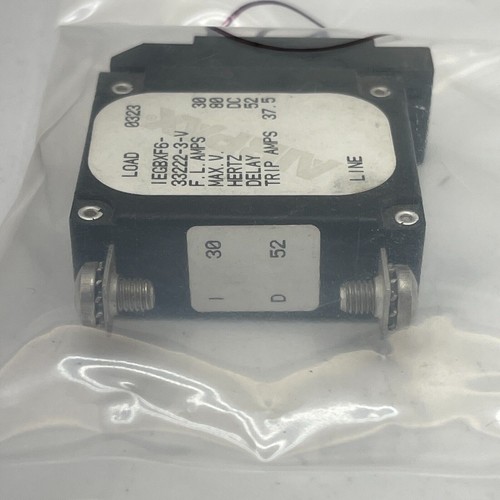 AIRPAX IEGBXF6-33222-3-V Push To Reset Circuit Breaker, 30 A, 80 VDC - Picture 8 of 10