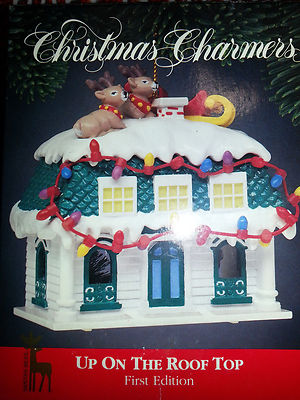 CHRISTMAS ORNAMENT Charmers 1991 UP ON THE ROOF TOP 1st Edition #1 REINDEER New
