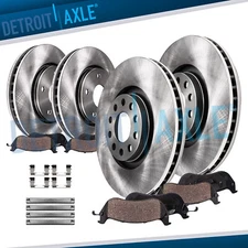 Front & Rear Brake Rotors & Ceramic Pads for 2003 2004 2005-11 Lincoln Town Car