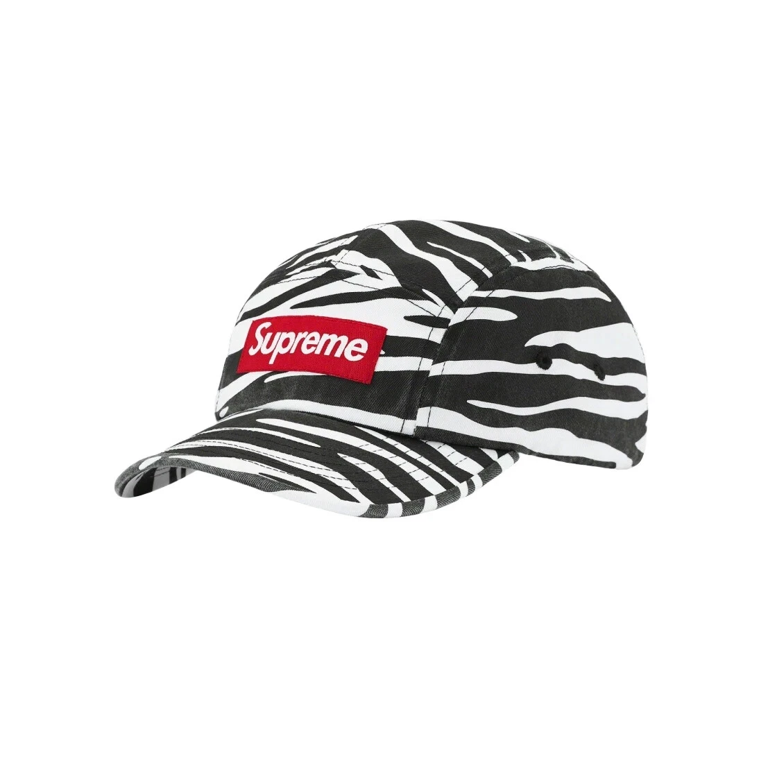 Casquette de camp en sergé chino lavé suprême zèbre   22FW  