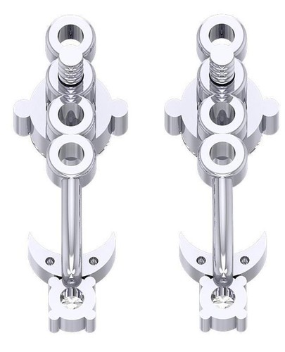 VVS F 1.25 Carat Lab Grown Diamond Removable Jacket Stud Earrings 14K White Gold - Picture 6 of 9