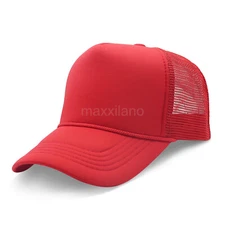 Mens Trucker Hat Mesh Foam Baseball Cap Snapback Adjustable Plain Blank Caps