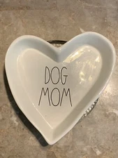 Rae Dunn Ceramic Heart Shaped DOG MOM Multi-use Bowl/ Trinket Dish