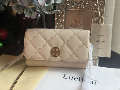 Tory Burch Willa Chain Wallet 164055 white | eBay