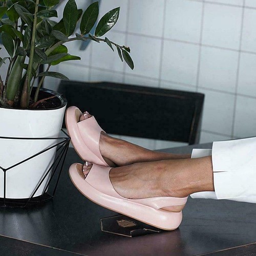 Damen-Sandalen Fersenriemen offene Zehenpartie Keilabsatz Freizeit Hausschuhe flache Schuhe Sommer - Bild 18 von 21
