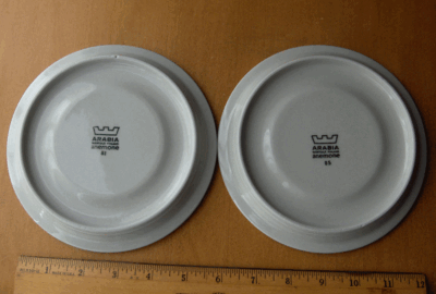 Arabia of Finland Anemone Blue vintage saucer pair~midcentury