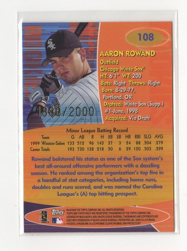 USTED ELIGE - Chicago White Sox CERTIFICADO AUTO GU INSERTO SERIE RC STAR HOF 712 - Imagen 81 de 107