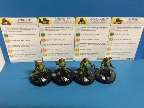 Heroclix TMNT Series One lot w/Michelangelo Donatello Raphael Leonardo