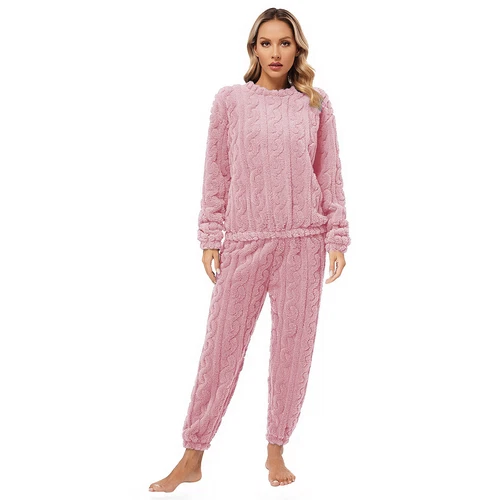 Womens Pajamas Set New Year Sleepwear Solid Color Homewear Elastic Waistband - Picture 7 of 79