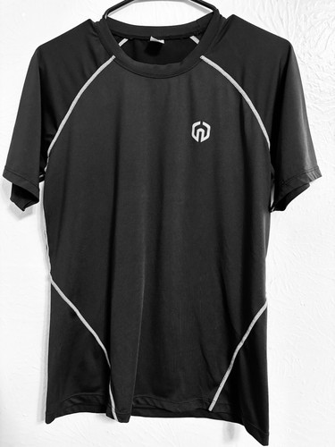 Neleus Shirt L Men’s Black Fit Athletic Workout Short Sleeve Pullover - 第 1/5 張圖片