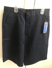 Nautica Navy Blue Shorts - Boys Size 20 - Adjustable Waist School Uniform NEW