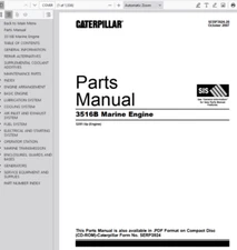 CAT Caterpillar 3516B Marine Engine S2X1-Up Parts Catalog Manual PDF USB