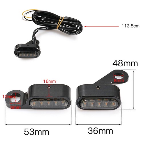 Pair Mini Motorcycle 12V LED Rearview Mirrors Indicators Lamp Turn Signal Light - Imagen 3 de 9