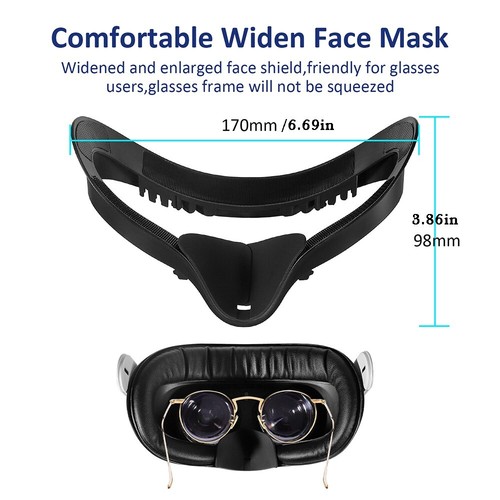 4 Accessories for Oculus Quest 2 VR Face Cover Cushion PU Leather Pad Lens Cover - Picture 11 of 14