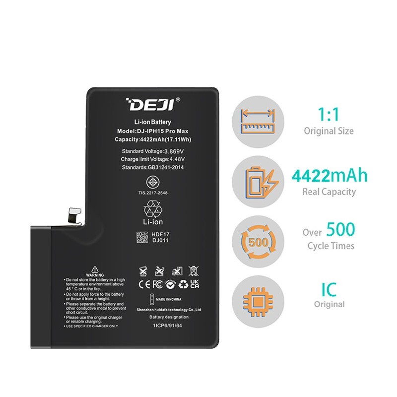 New DEJI battery for Apple iPhone 15 PRO MAX Replacement Battery
