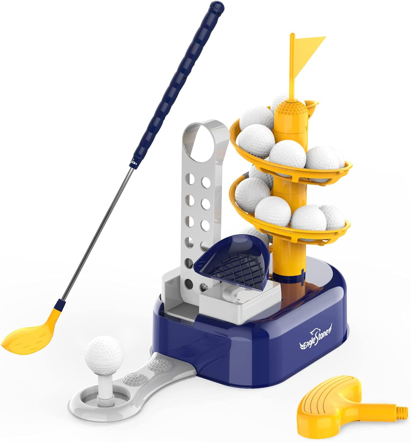 Eaglestone Kids Golf Toys Set Outdoor Lawn Sport Toy with 15Pcs Training Golf Ba