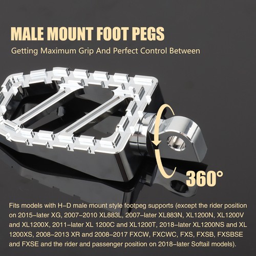 Front Rear Floorboards Shift Lever Pedal For Harley Softail Touring Street Glide - Foto 5 di 13
