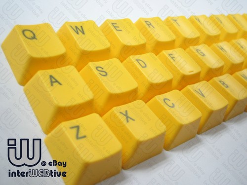 Yellow color 37 Keycaps with Gray text on top for Cherry MX Series keyboard