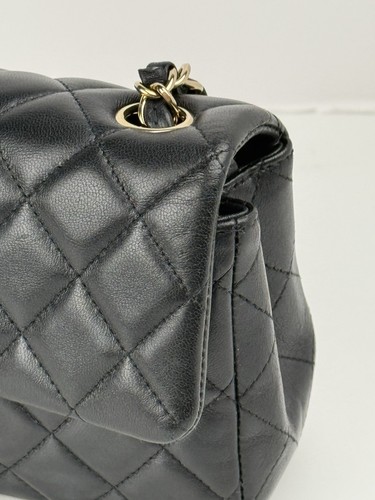 CHANEL Mini Classic Flap Quilted Lambskin Black Shoulder Bag - Picture 6 of 13